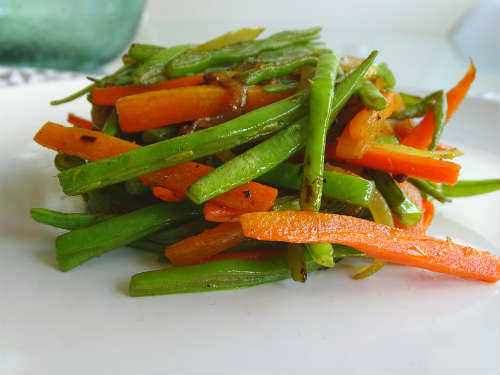 Wok de judias verdes y zanahoria