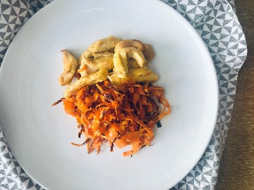 zanahorias asadas con pollo